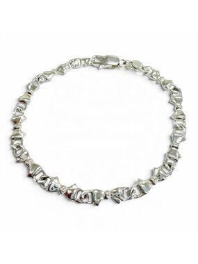 Tiffany & Co Vintage 925 Puff Ribbon Bracelet Silver